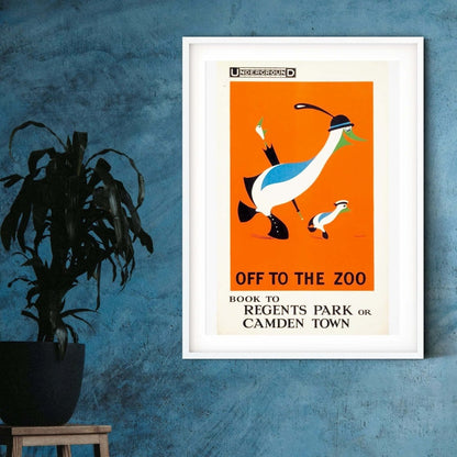 London Underground Advertising Print, Zoo vintage travel poster