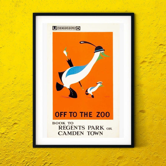 London Underground Advertising Print, Zoo vintage travel poster