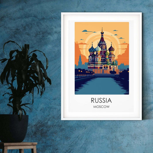 Russia Moscow modern travel print graphic travel poster