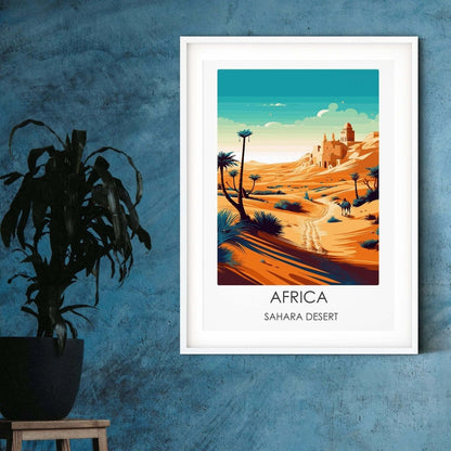 Africa Sahara Desert modern travel print graphic travel poster