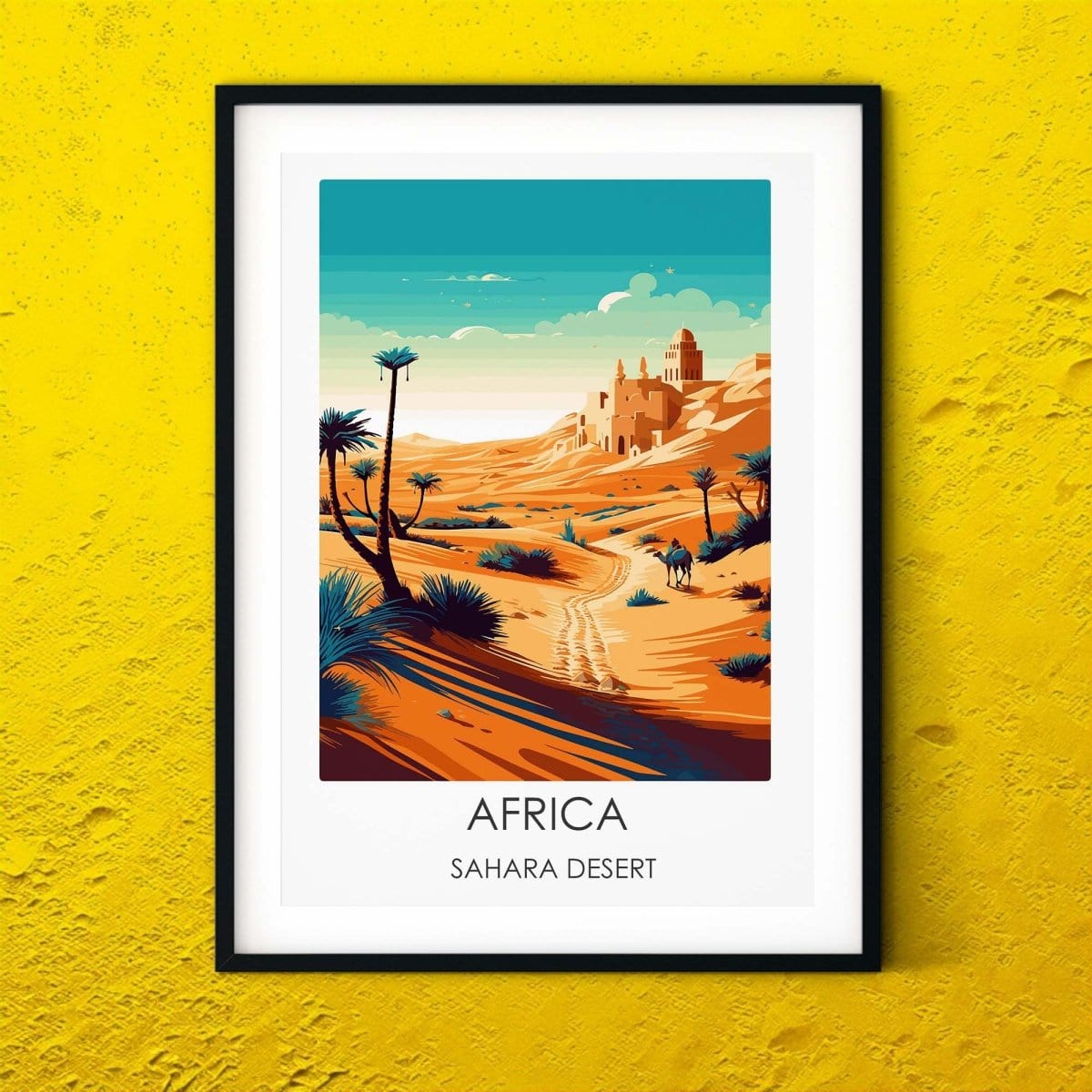 Africa Sahara Desert modern travel print graphic travel poster