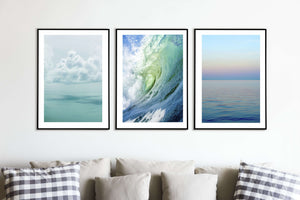Set of 3 Ocean photography prints, print set of 3 wave prints Photography Prints