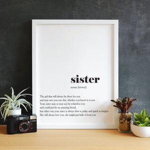 Sister definition quote print