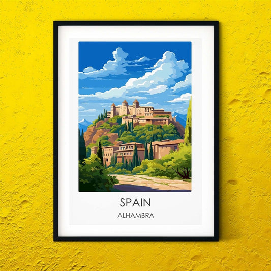 Spain Alhambra modern travel print graphic travel poster
