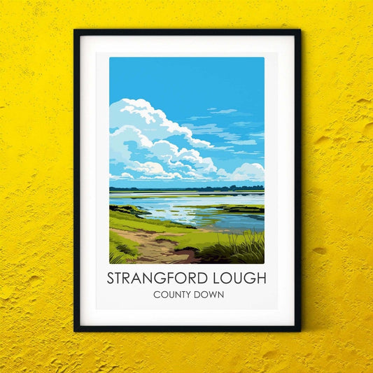 Strangford Lough travel posters UK Northern Ireland landscape print