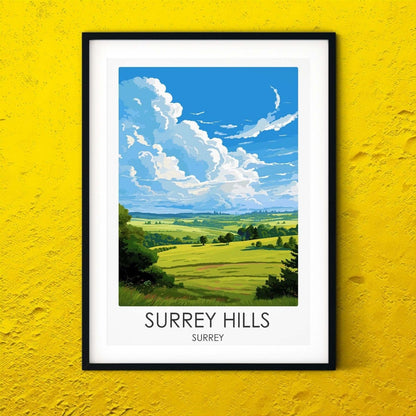 Surrey Hills travel posters UK landscape print