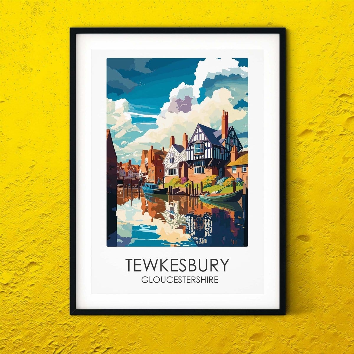 Tewkesbury print travel posters UK art print