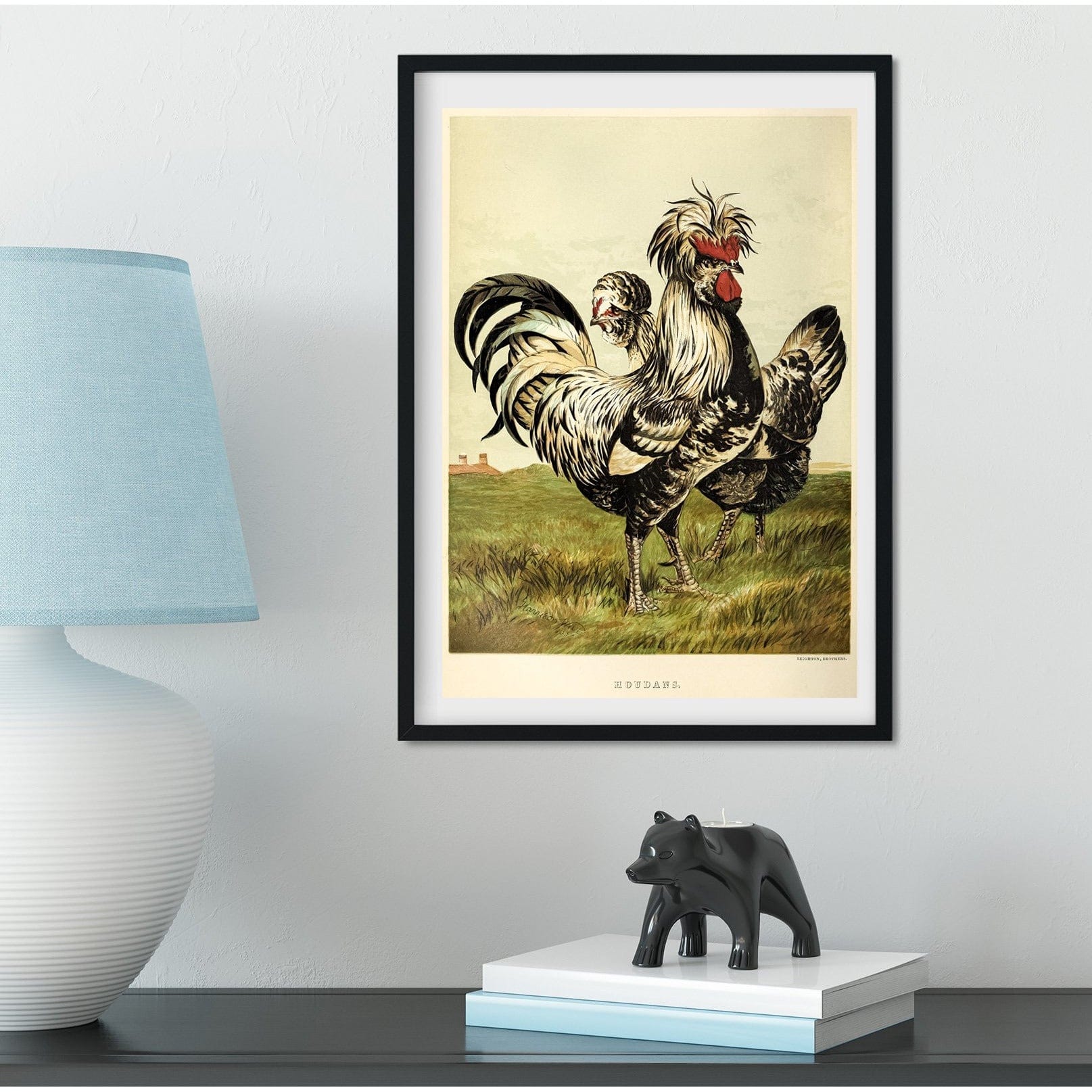 Antique chicken print, Houdans vintage bird prints Vintage Animal Prints