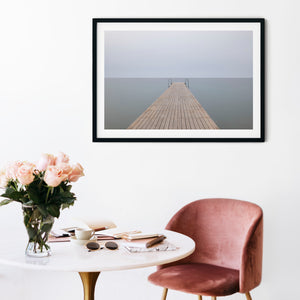 Minimalist jetty landscape photography print