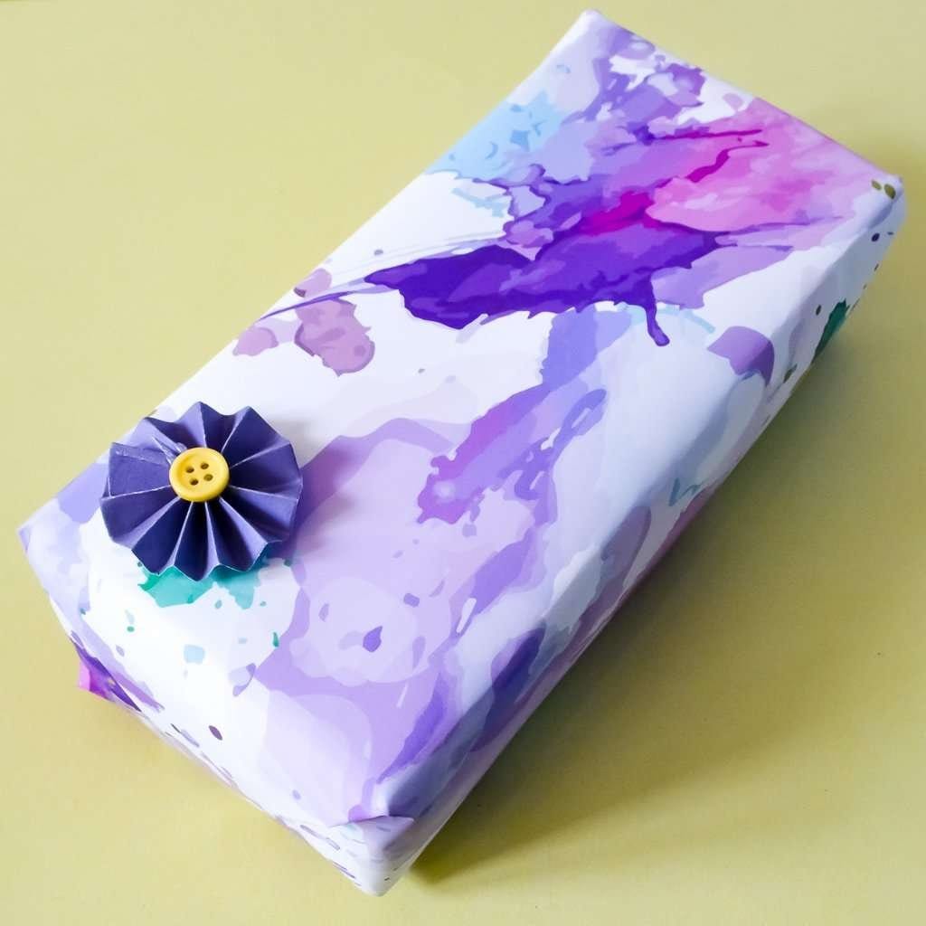 Watercolour Splash Wrapping Paper gift tag Set Wrapping paper