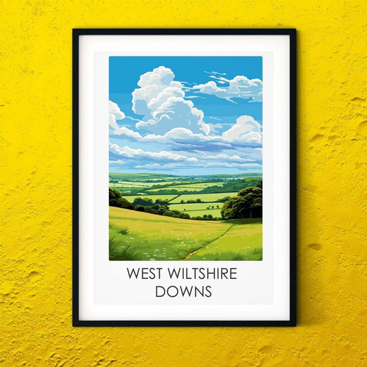 West Wiltshire Downs travel posters UK landscape print